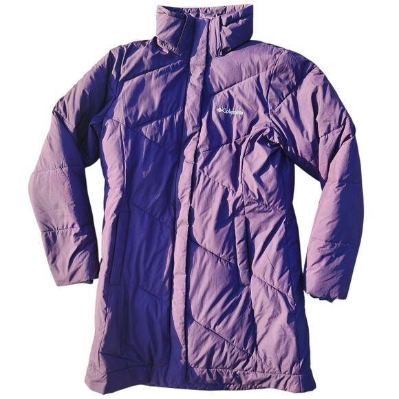 COLUMBIA Womens Jacket Sz MEDIUM Lay D Down Zip Hood NO Faux Fur - Picture 1 of 6